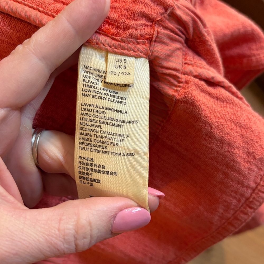 Anthropologie Woman’s Coral Colored Joyce Textured Moto Jacket Small - Picture 8 of 11